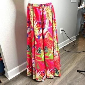 Christian Siriano NEW Gorgeous Colorful Tropical Maxi Skirt Sz Large